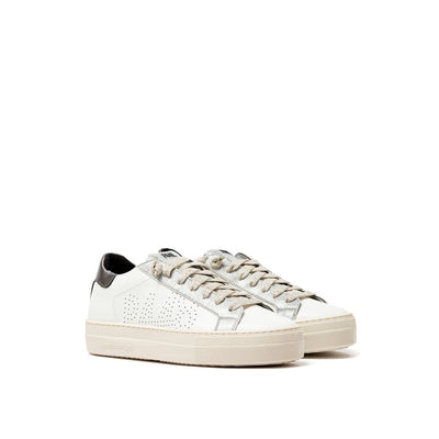 P448 White Leather Low Top Sneakers