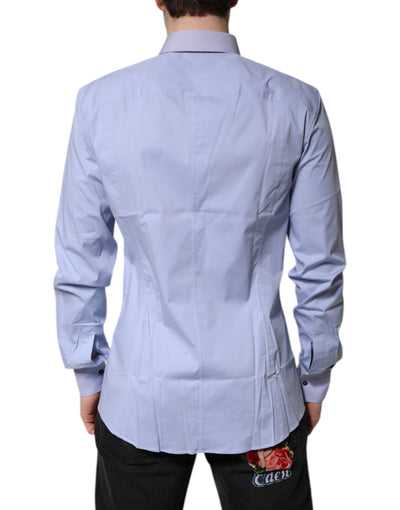 Dolce & Gabbana Light Blue Cotton SICILIA Dress Formal Shirt