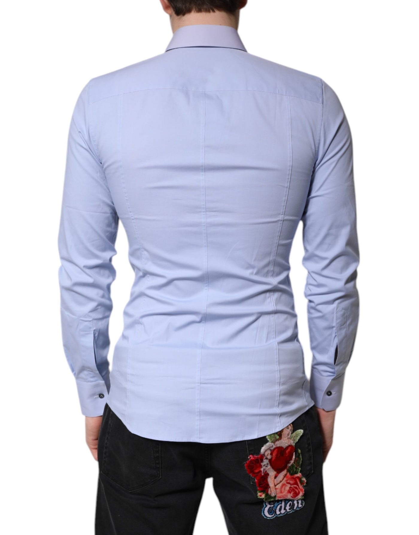 Dolce & Gabbana Light Blue Cotton SICILIA Dress Formal Shirt