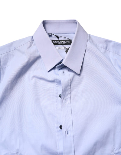 Dolce & Gabbana Light Blue Cotton SICILIA Dress Formal Shirt