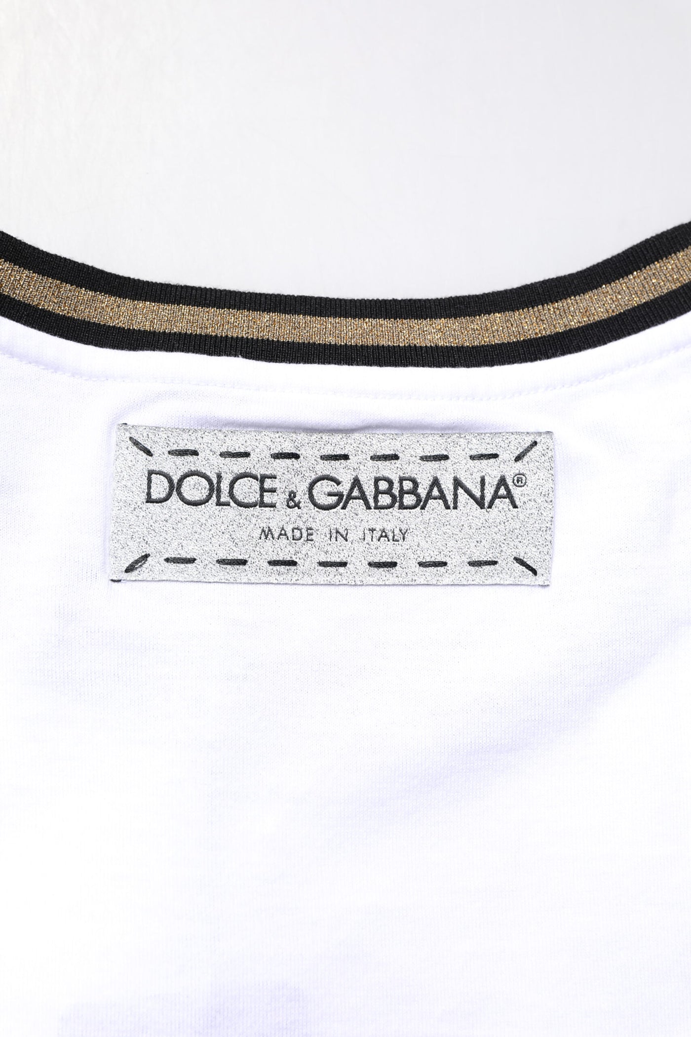 Dolce & Gabbana White Graphic Print Cotton Crew Neck T-shirt