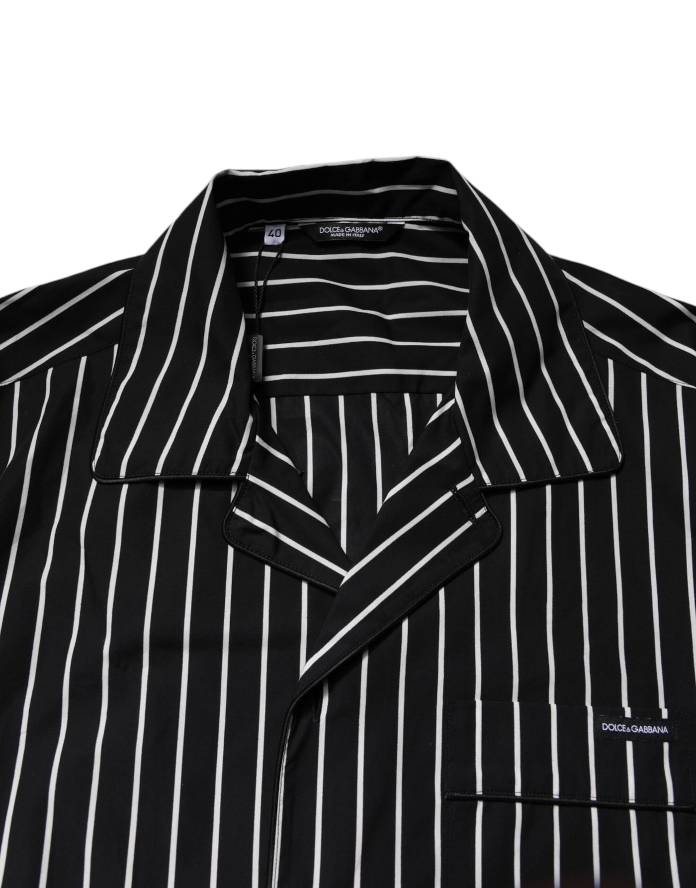 Dolce & Gabbana Black White Stripes Cotton Men Pajama Set Sleepwear