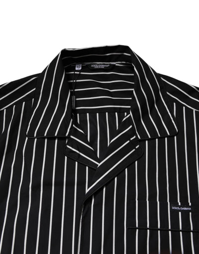 Dolce & Gabbana Black White Stripes Cotton Men Pajama Set Sleepwear