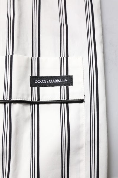 Dolce & Gabbana White Black Stripes Cotton Men Pajama Set Sleepwear