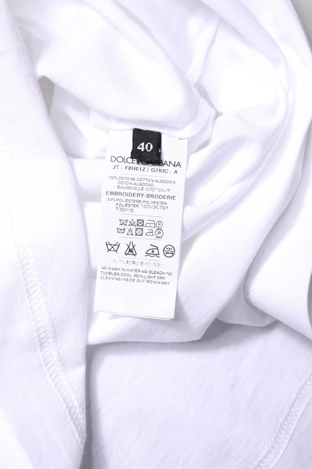 Dolce & Gabbana White #DGFamily Print Cotton Crew Neck T-shirt