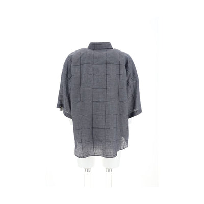 Brunello Cucinelli Gray Linen Shortsleeve Shirt