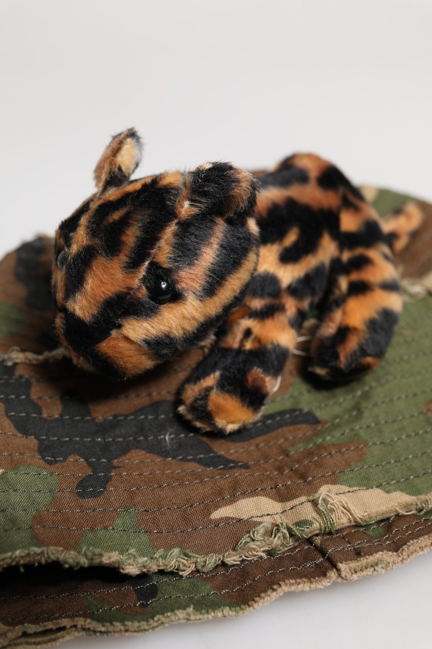 Dolce & Gabbana Multicolor Leopard Embellish Wide Brim Bucket Hat