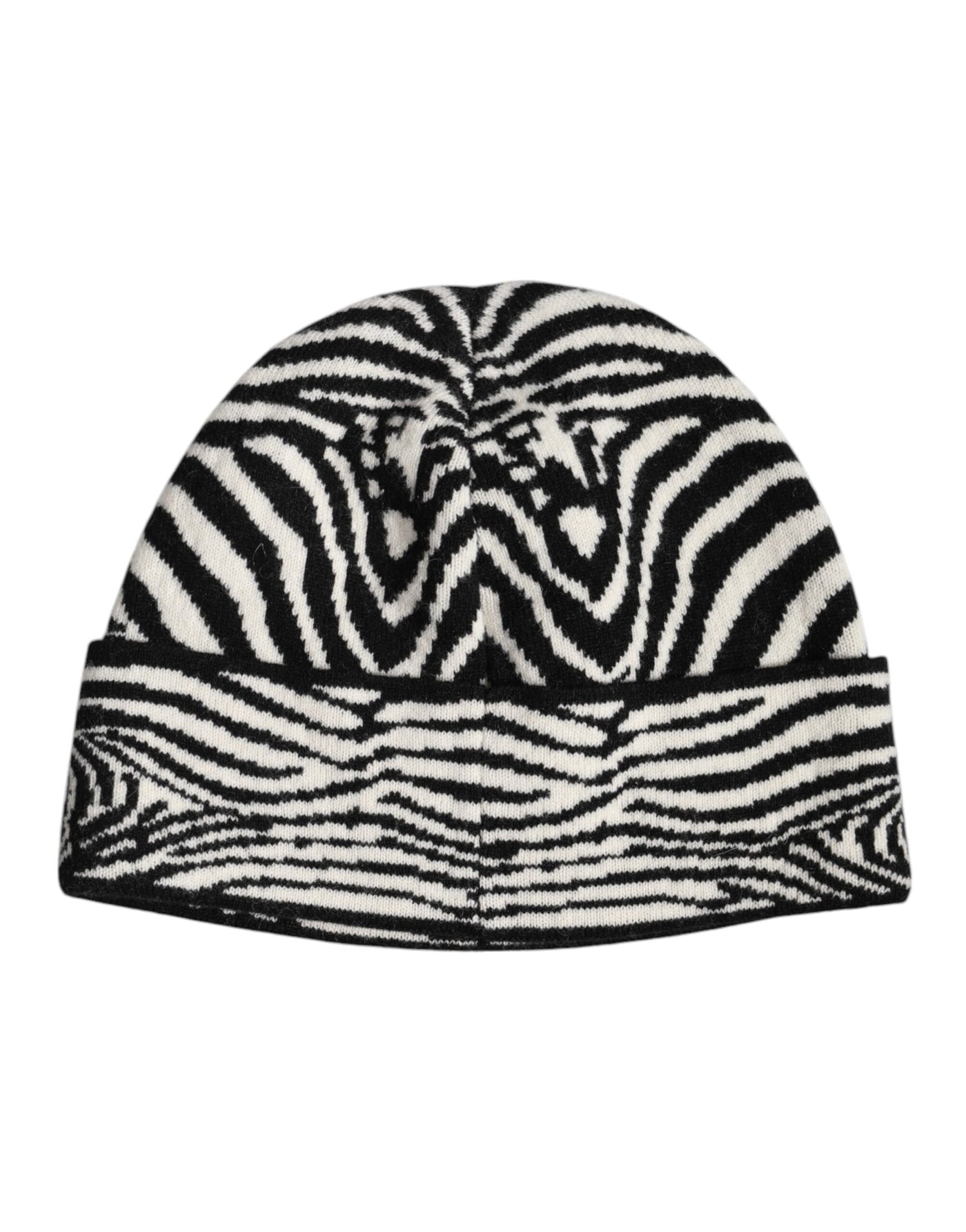 Dolce & Gabbana Black White Zebra Knitted Winter Beanie Hat