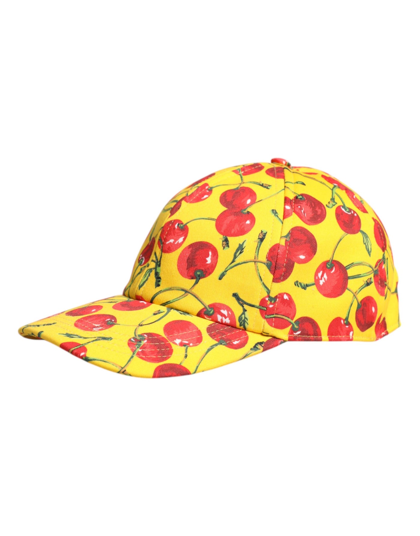 Dolce & Gabbana Yellow Cotton Printed 6 Panels Baseball Cap