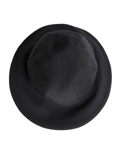 Dolce & Gabbana Black Cotton Wide Brim Bucket Hat