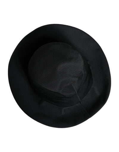 Dolce & Gabbana Black Cotton Wide Brim Fedora Hat
