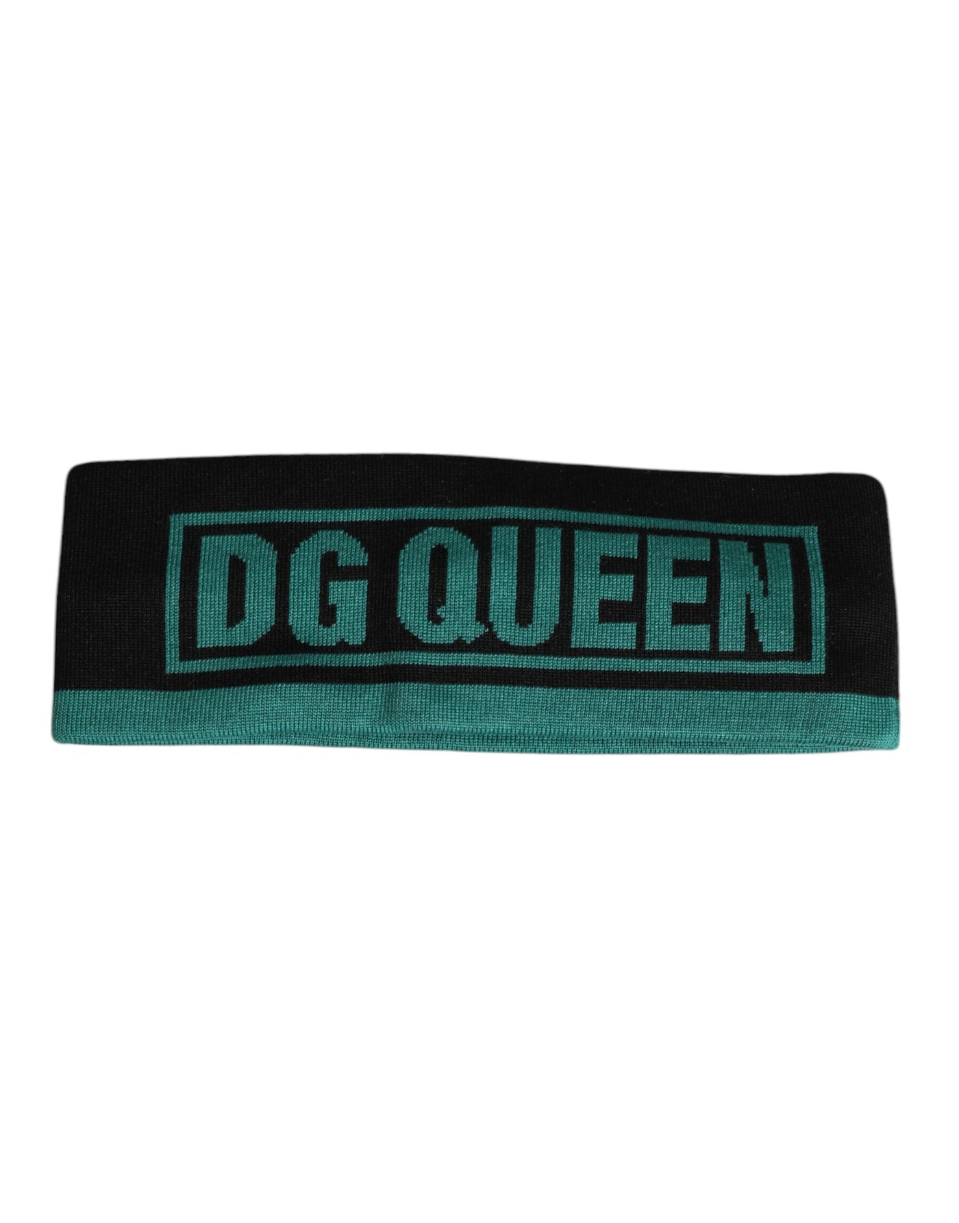 Dolce & Gabbana Black Silk Knitted DG Queen Head Band Hat