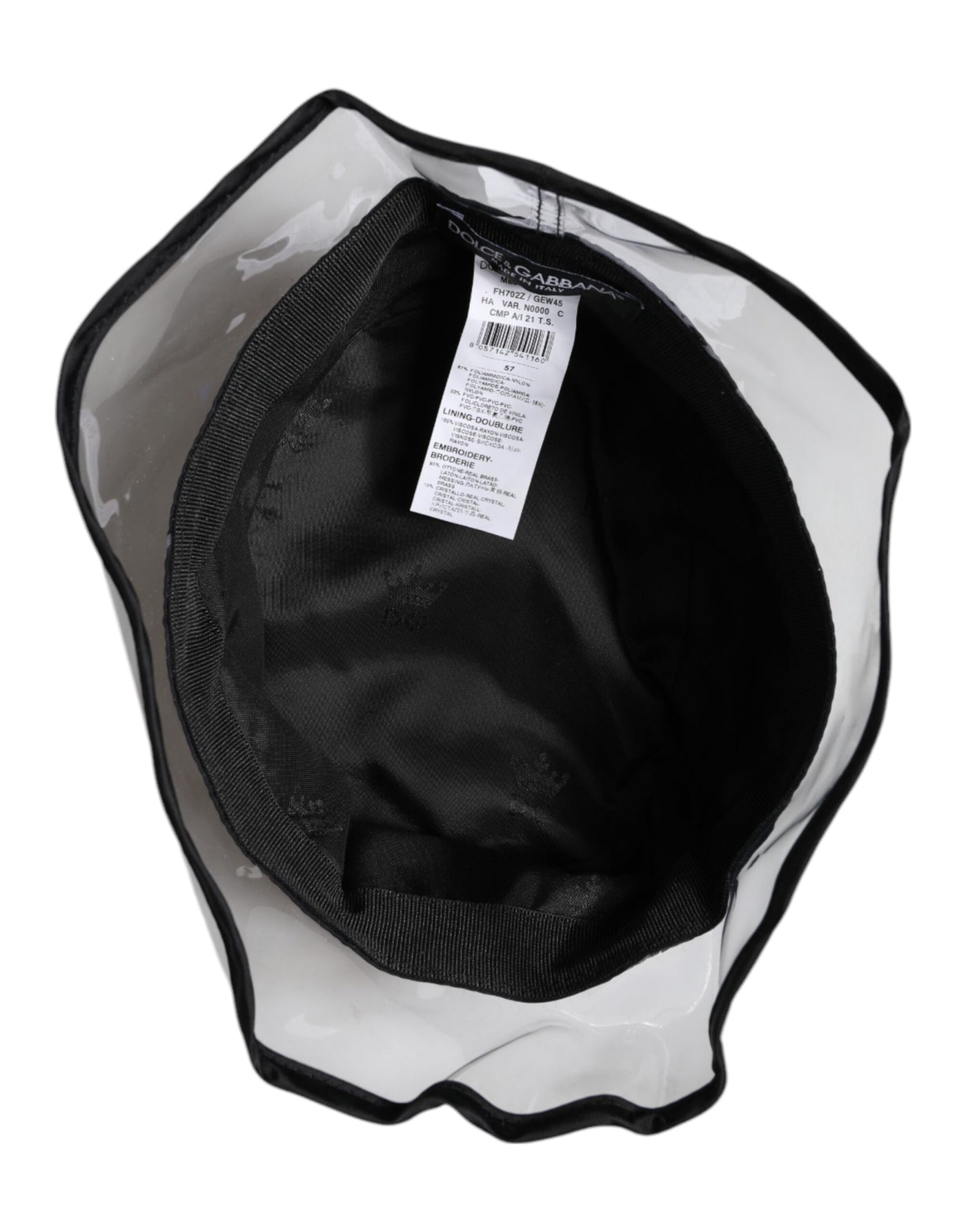 Dolce & Gabbana Black Nylon PVC DG Logo Bucket Hat