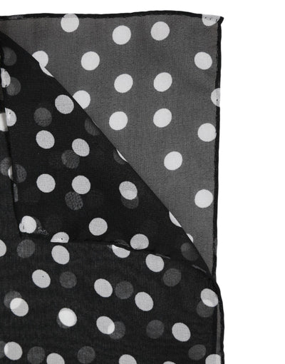 Dolce & Gabbana Black Polka Dots Polyester Wrap Shawl Scarf