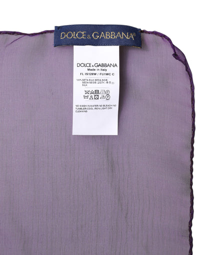 Dolce & Gabbana Purple Silk Rectangle Wrap Shawl Scarf