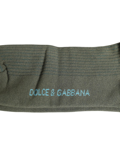 Dolce & Gabbana Gray Cotton DG Bear Mid Calf Socks