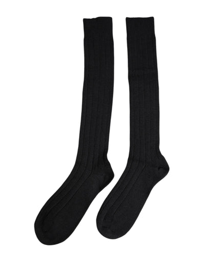 Dolce & Gabbana Black DG Logo Print Over The Calf Socks