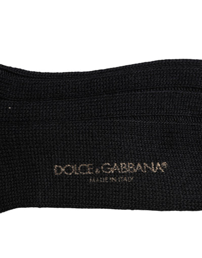 Dolce & Gabbana Black DG Logo Print Over The Calf Socks