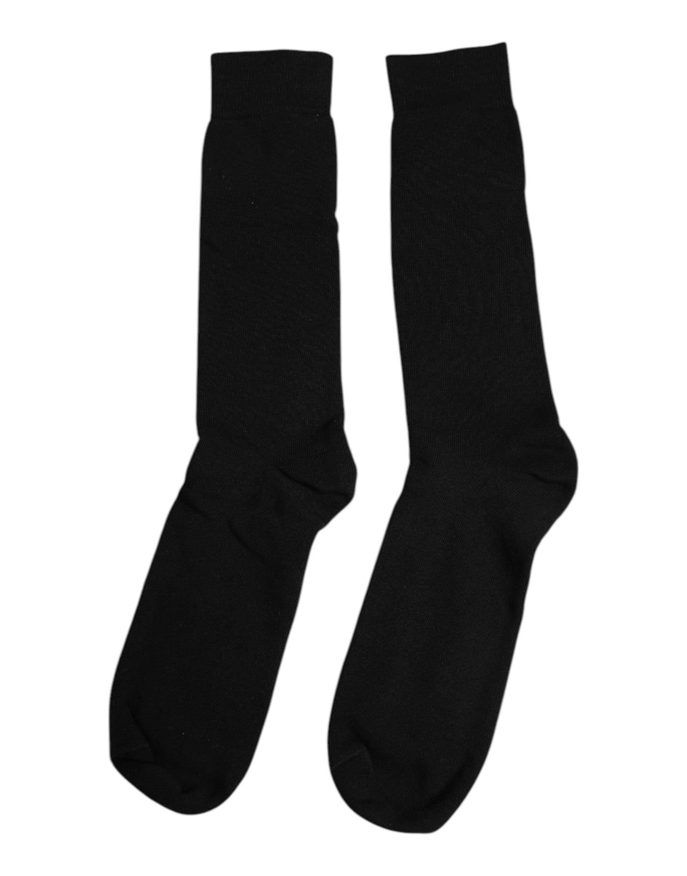 Dolce & Gabbana Black Solid Cotton Mid Calf Men Socks