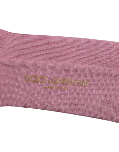 Dolce & Gabbana Rose Pink Cotton Over The Calf Socks