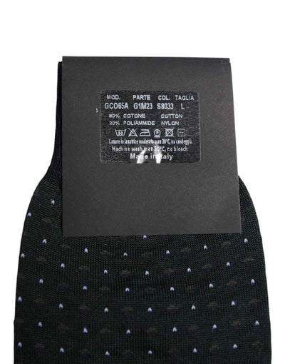 Dolce & Gabbana Black Polka Dots Cotton Mid Calf Socks