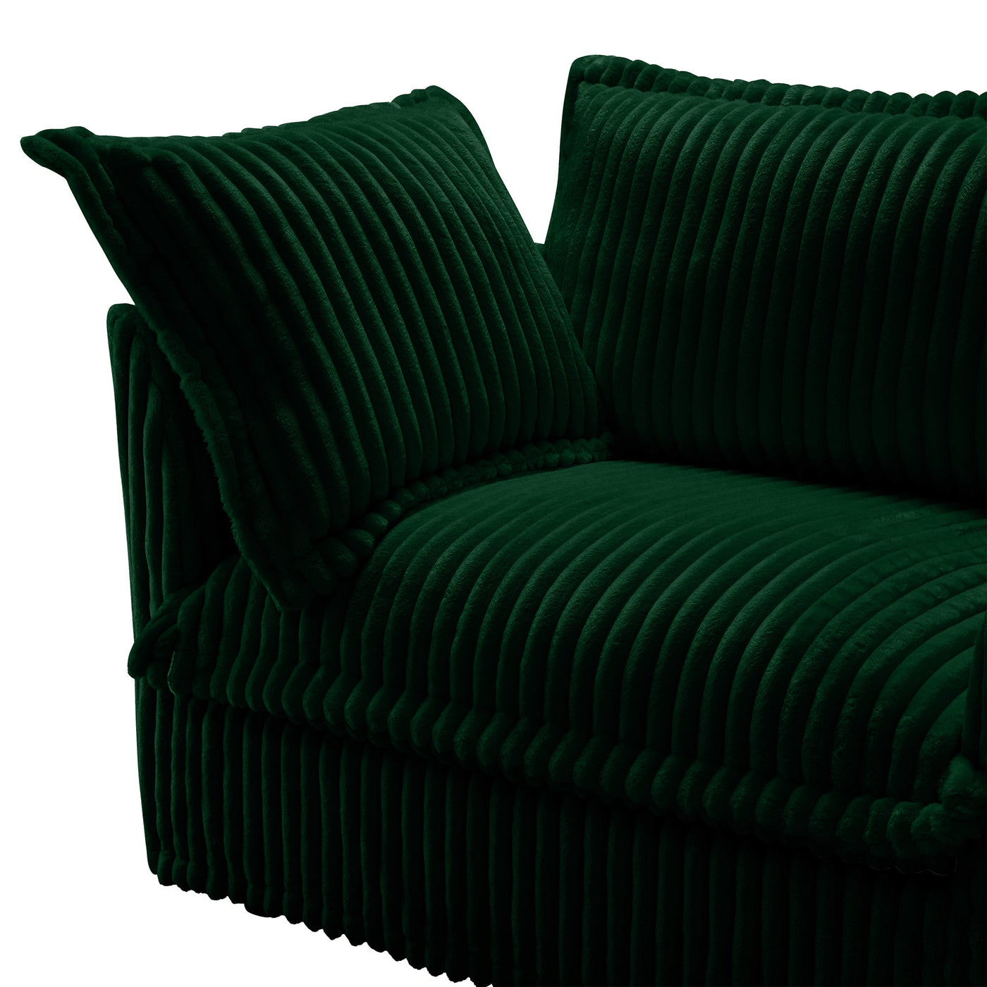 Modern Slipcovered 2-Seat Sofa Couches for Living Room, 2 Seater Sofa, Corduroy Deep Seat Sofa with Upholstered Cushion&Detachable Cover, Comfy Sofa Couch for Small Space, Apartment, Green Corduroy