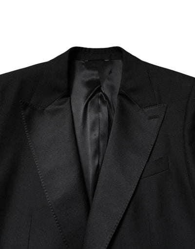Dolce & Gabbana Black Wool Single Breasted Coat Blazer