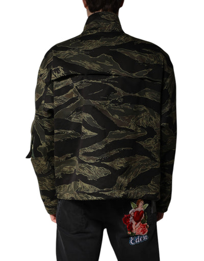 Dolce & Gabbana Multicolor Camouflage Cotton Bomber Jacket