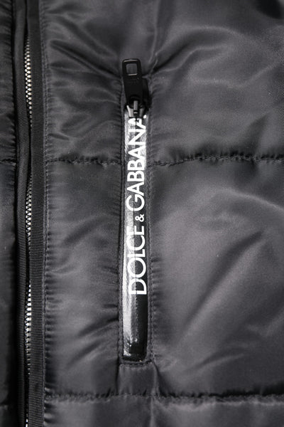 Dolce & Gabbana Black Hooded Parka Coat Winter Jacket