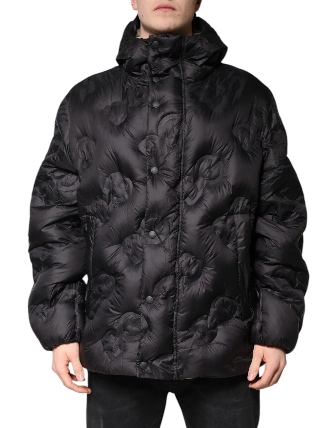 Dolce & Gabbana Black Hooded Parka Coat Winter Jacket