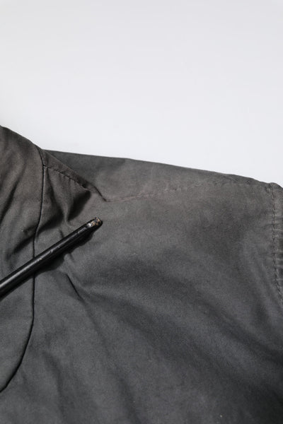 Dolce & Gabbana Black Solid Cotton Collared Coat Jacket