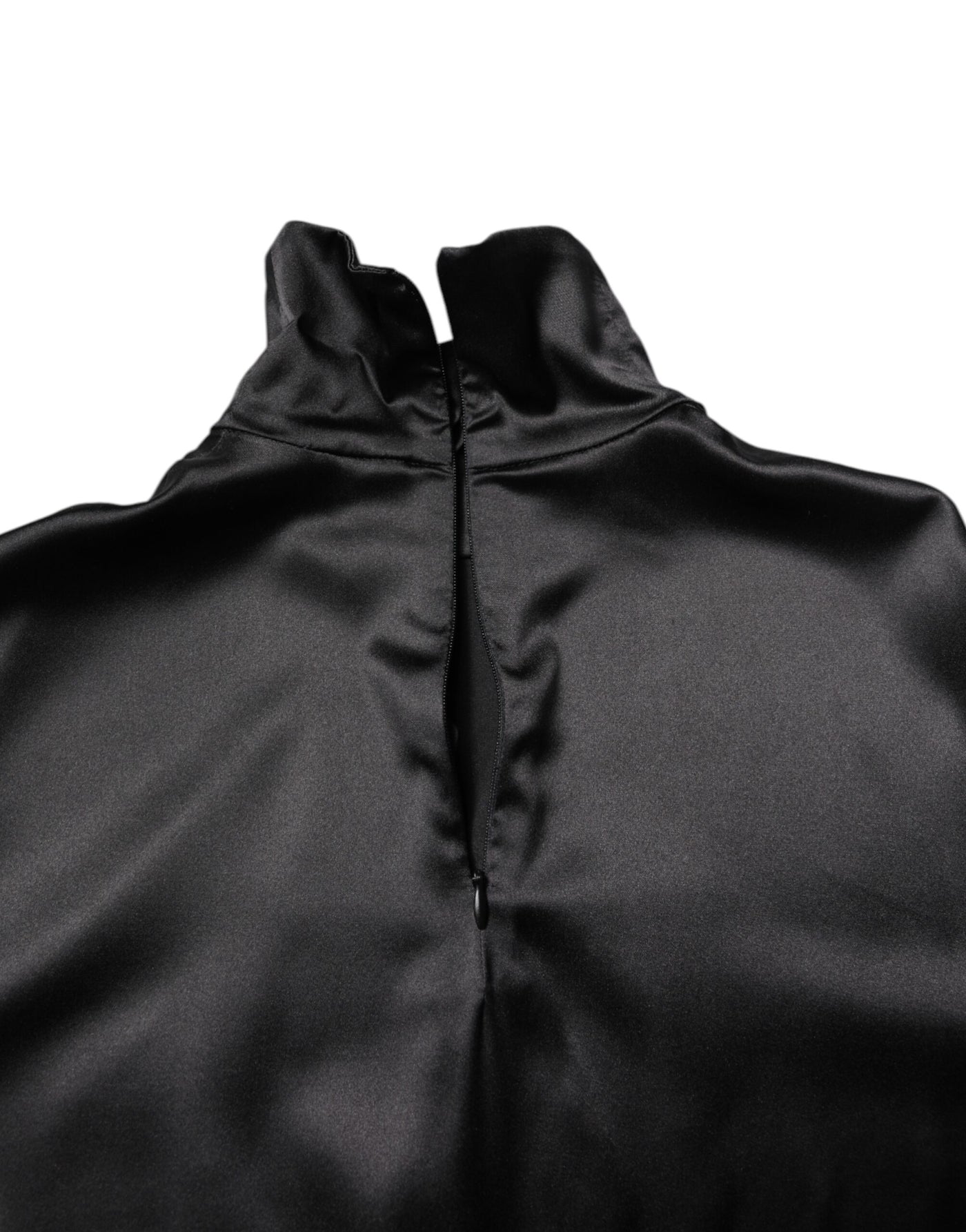 Dolce & Gabbana Black Silk Turtleneck Men Pullover Sweater