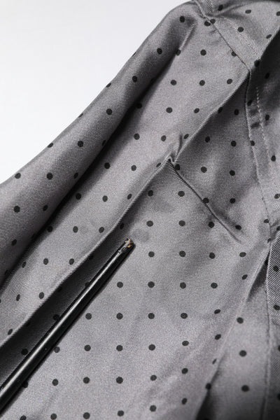 Dolce & Gabbana Gray Polka Dot Silk Long Sleeve Shirt