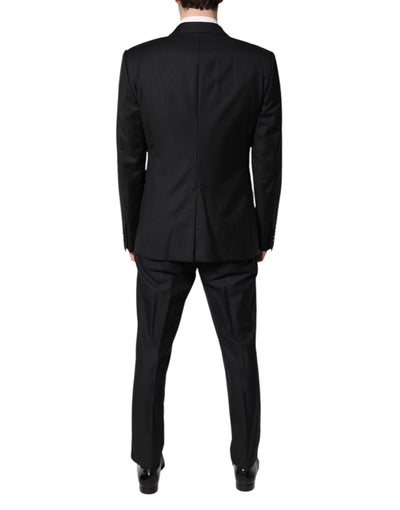 Dolce & Gabbana Black Double Breasted Formal 3 Piece Suit