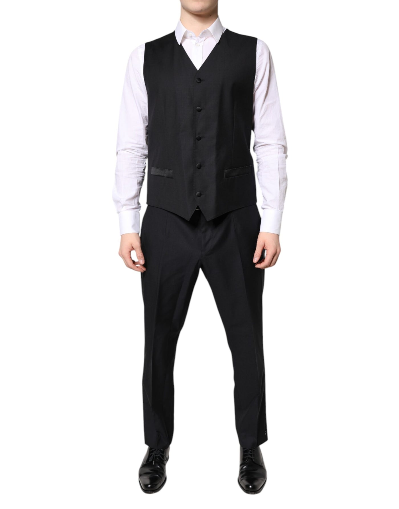 Dolce & Gabbana Black Double Breasted Formal 3 Piece Suit