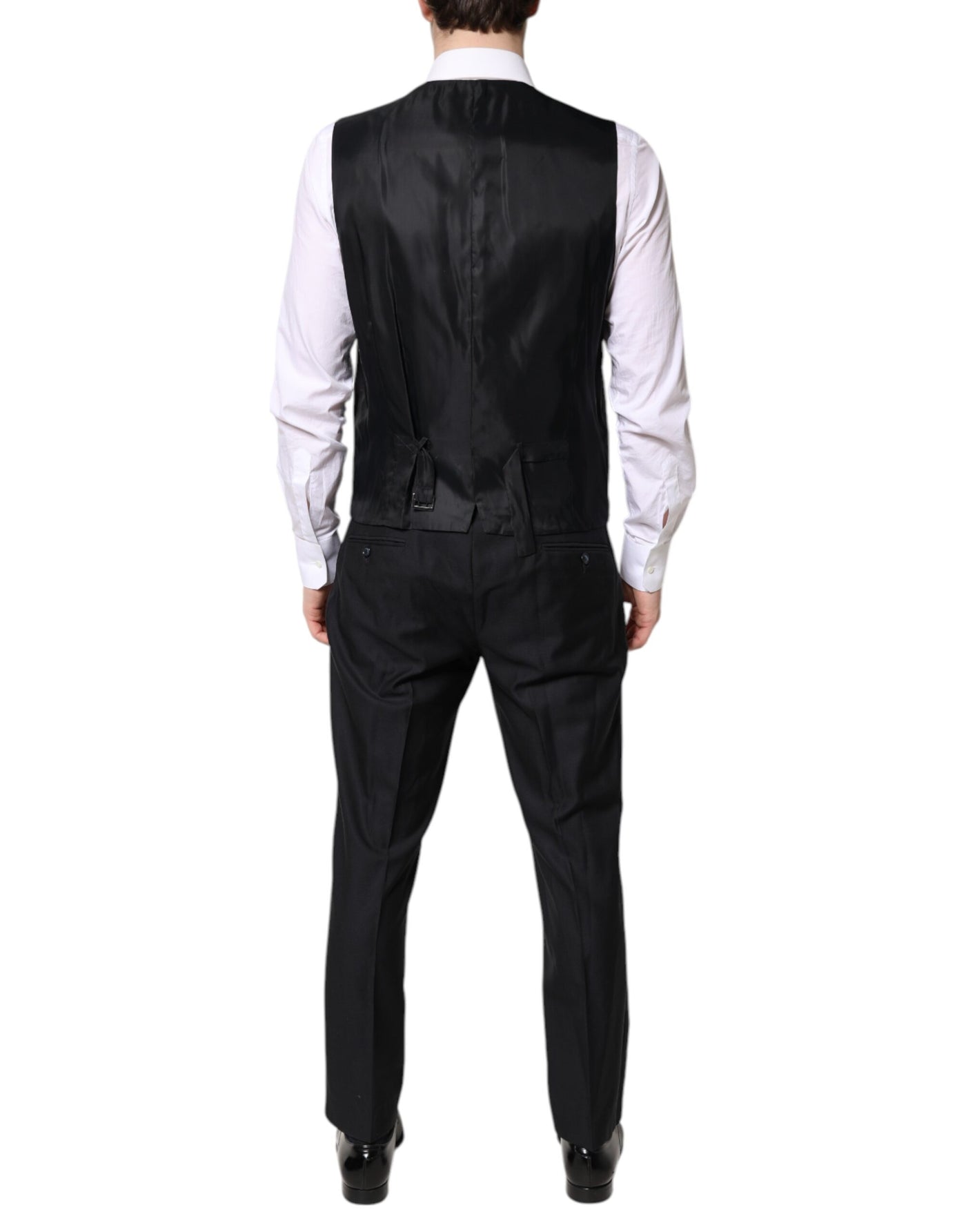 Dolce & Gabbana Black Double Breasted Formal 3 Piece Suit