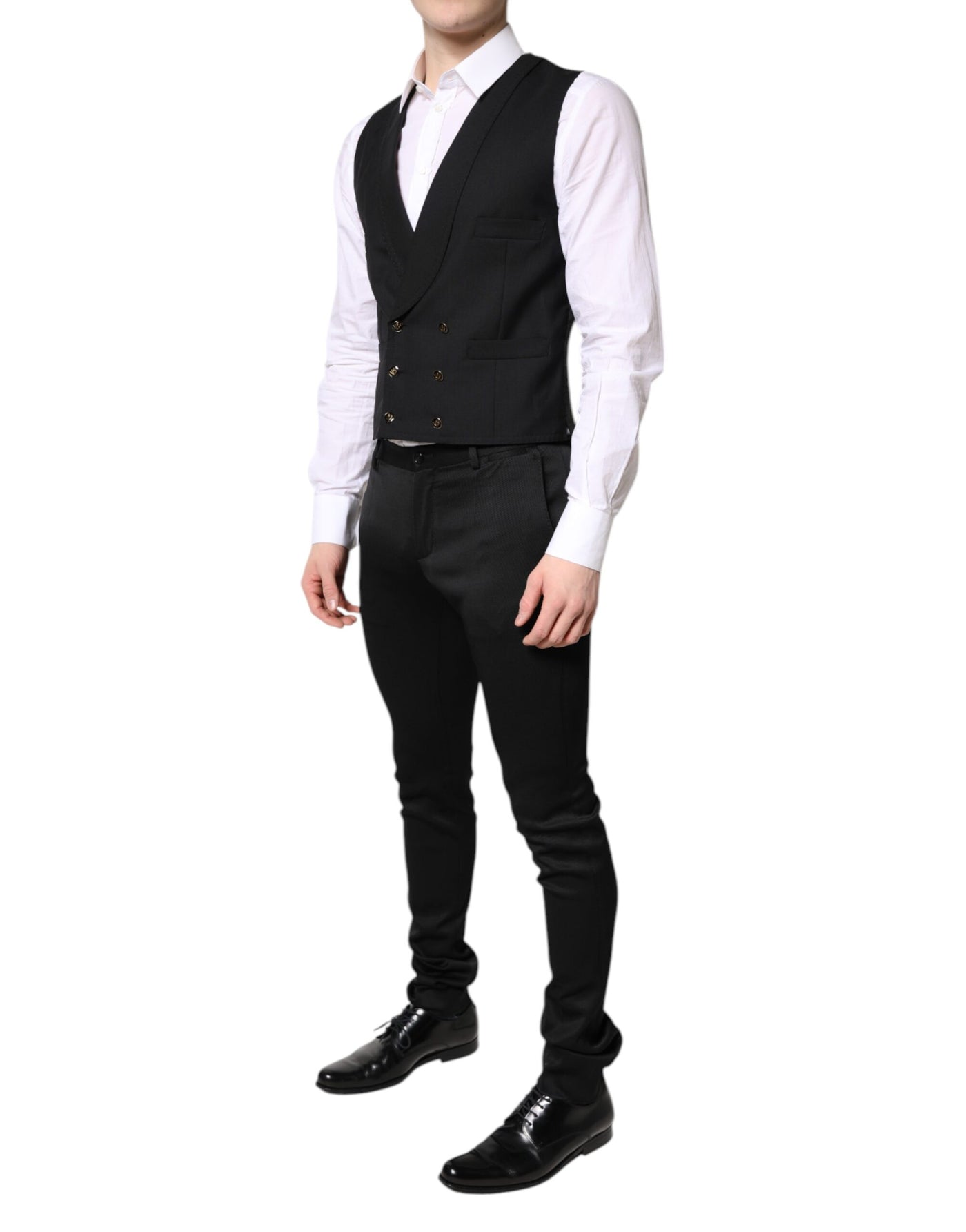 Dolce & Gabbana Black Single Breasted Formal Blazer with Vest