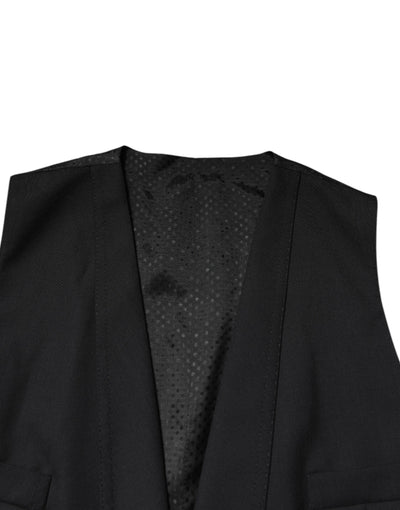 Dolce & Gabbana Black Single Breasted Formal Blazer with Vest