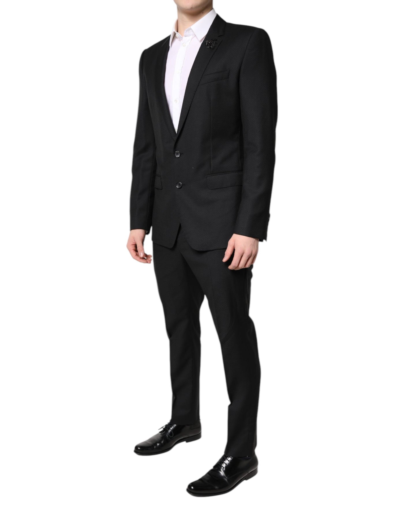 Dolce & Gabbana Black Wool Single Breasted 2 Piece Suit