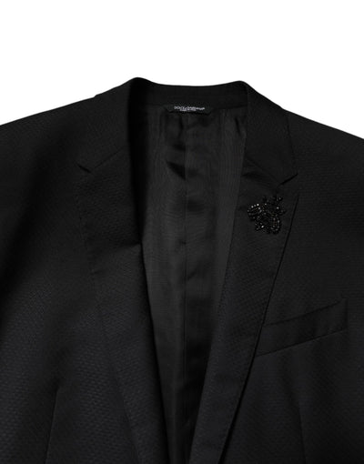 Dolce & Gabbana Black Wool Single Breasted 2 Piece Suit