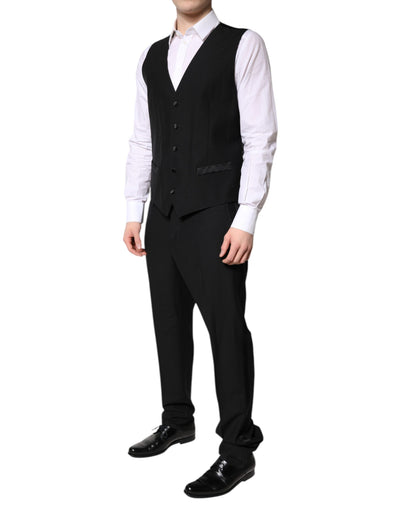 Dolce & Gabbana Black Single Breasted Formal 3 Piece Suit