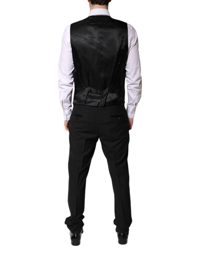 Dolce & Gabbana Black Single Breasted Formal 3 Piece Suit