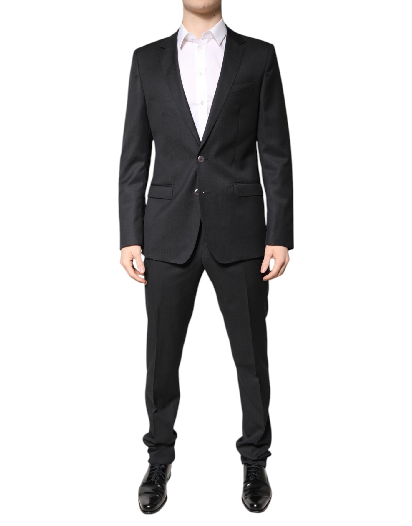 Dolce & Gabbana Dark Gray Wool Single Breasted 2 Piece Suit