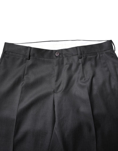 Dolce & Gabbana Dark Gray Wool Single Breasted 2 Piece Suit
