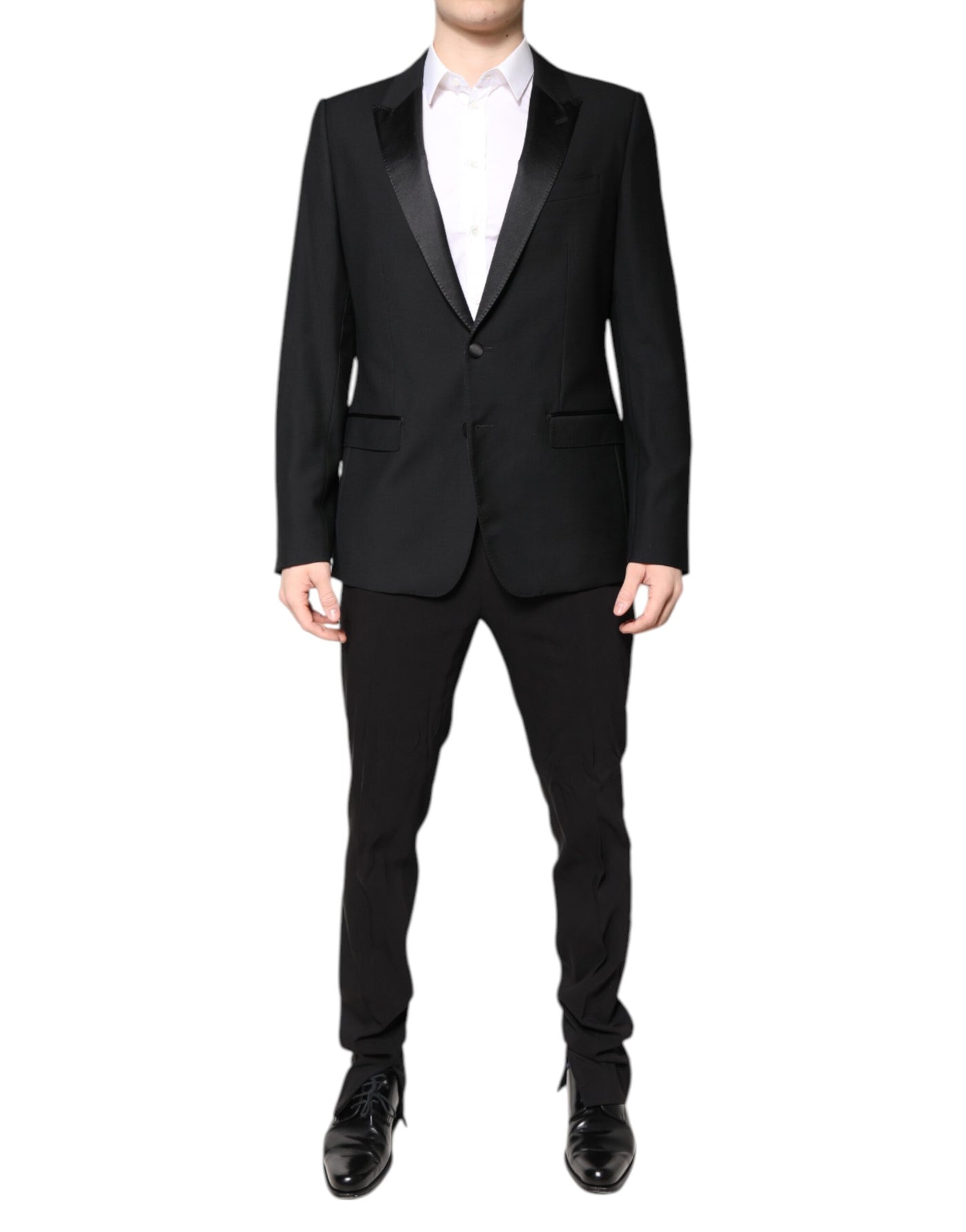 Dolce & Gabbana Black Wool Single Breasted 2 Piece Suit