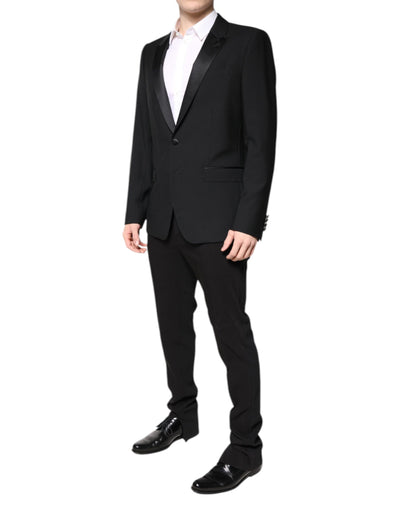 Dolce & Gabbana Black Wool Single Breasted 2 Piece Suit
