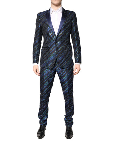 Dolce & Gabbana Multicolor Polyester Jacquard 2 Piece Suit