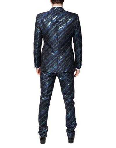 Dolce & Gabbana Multicolor Polyester Jacquard 2 Piece Suit