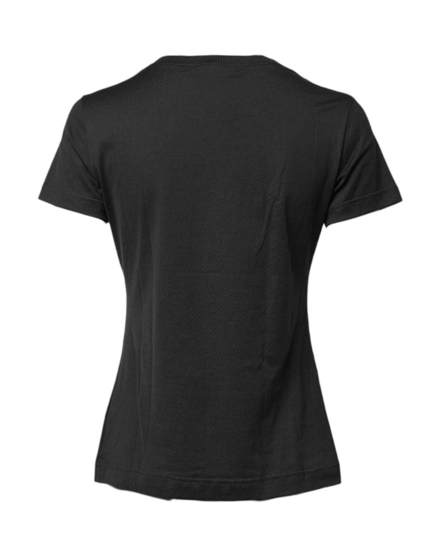 Dolce & Gabbana Black Cotton Round Neck Short Sleeve T-shirt