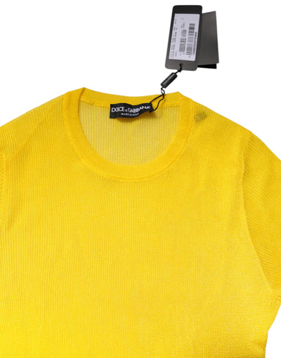 Dolce & Gabbana Yellow Polyester Women Pullover Top Sweater